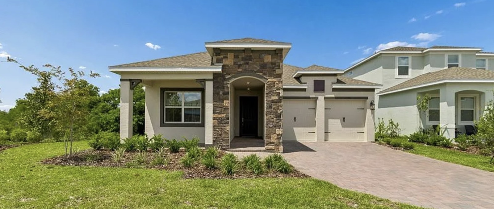 Single-family home with stone accents in Central Florida